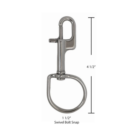 Scuba Force Ergonomic Stainless Steel Swivel Bolt Snap 4.5” Scuba Force Ergonomic Stainless Steel Swivel Bolt Snap 4.5”