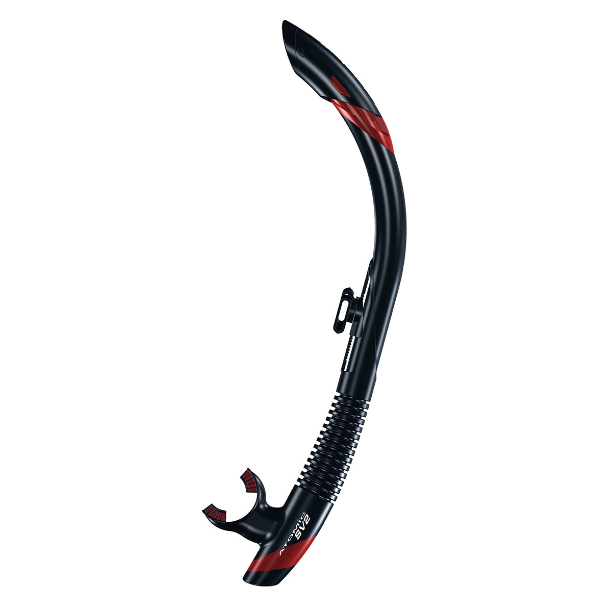 Shop Atomic Aquatics SV2 Flex Snorkel Black/Red Diving Sports