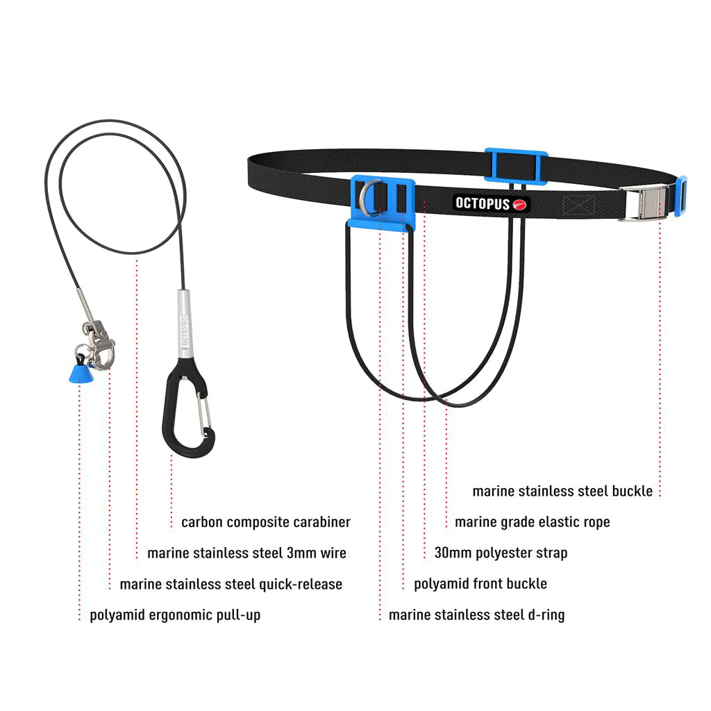 Octopus Freediving CNF lanyard Blue | Diving Sports Canada Octopus Freediving CNF lanyard Blue | Diving Sports Canada