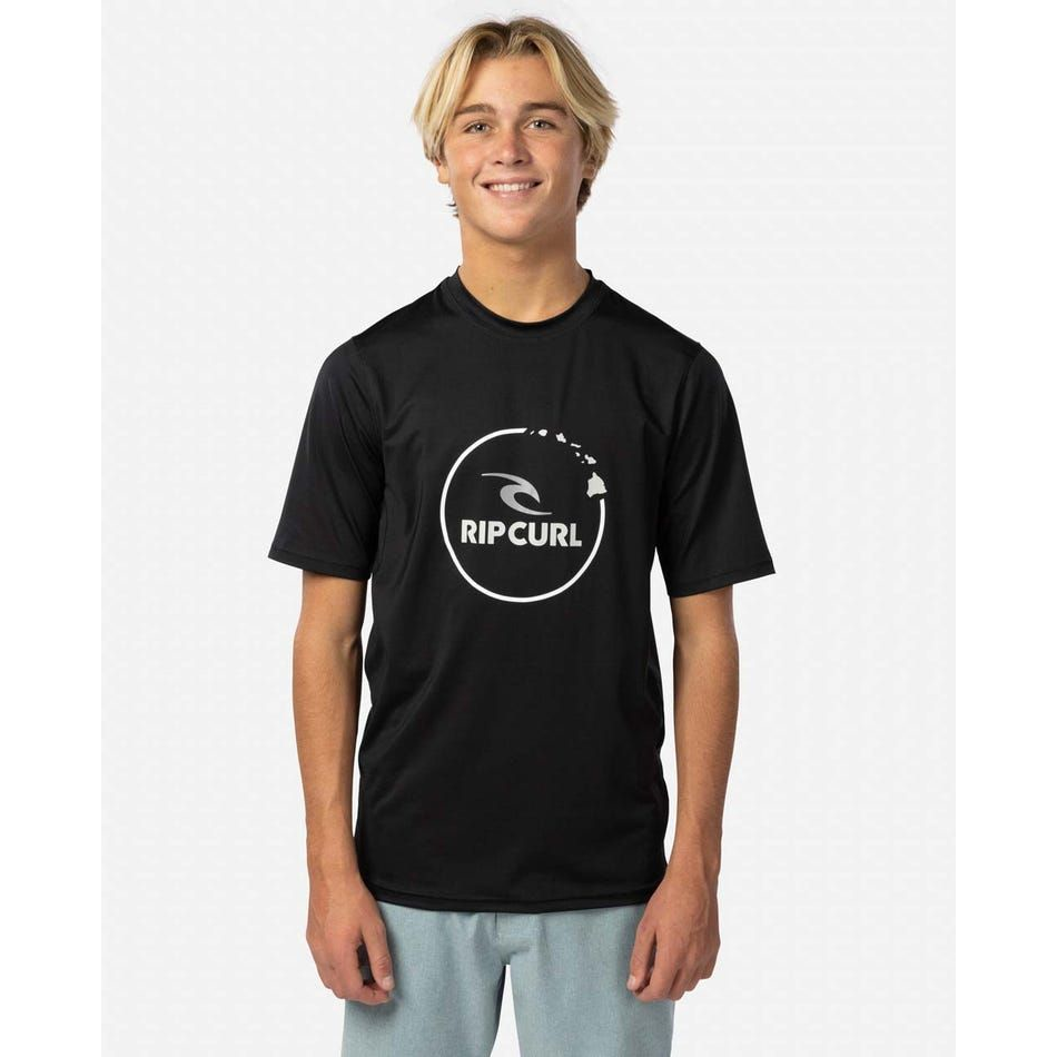 Rip Curl Island Vibe Short Sleeve Relaxed UPF Black | Diving Sports Canada | Vancouver