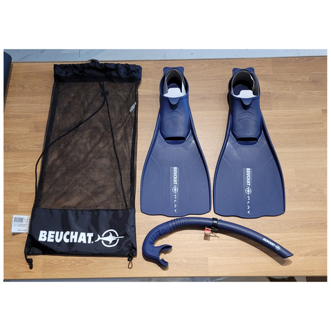 Used Beuchat Atoll FMS Set Blue - Fins & Snorkel