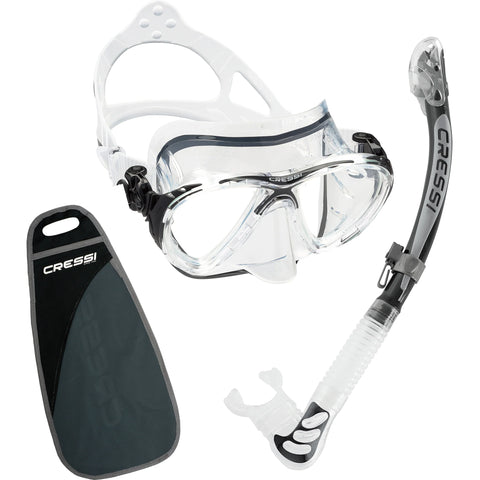 Cressi Big Eyes Evolution & Alpha Ultra Dry Snorkeling Combo Clear/Black