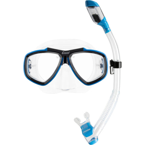 Cressi Focus & Supernova Dry Snorkeling Combo Blue