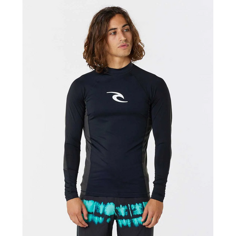 Rip Curl Waves UV Long Sleeve Rash Vest Black | Diving Sports Canada | Vancouver