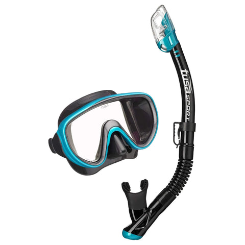 Tusa Serene Sport Mask and Snorkel Combo Black/Ocean Green