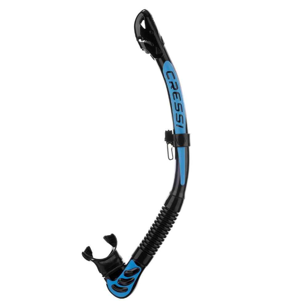 Cressi Alpha Ultra Dry Snorkel Black/Blue | Diving Sports Canada | Vancouver