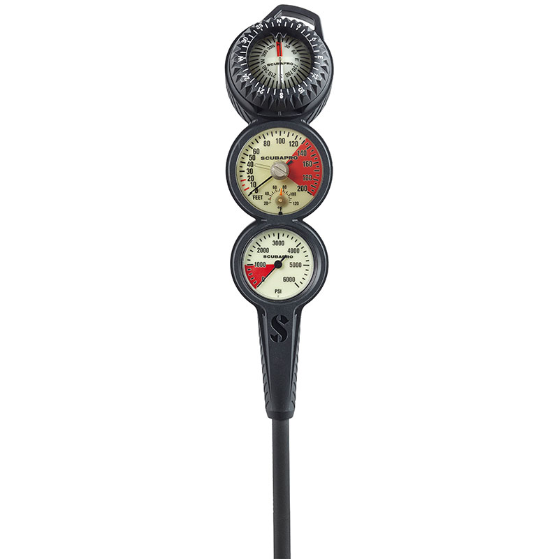 Scubapro In-Line 3 Gauge Console - Imperial