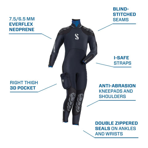 Scubapro Novascotia Steamer 7.5mm Semi-Dry Suit with Hood Men