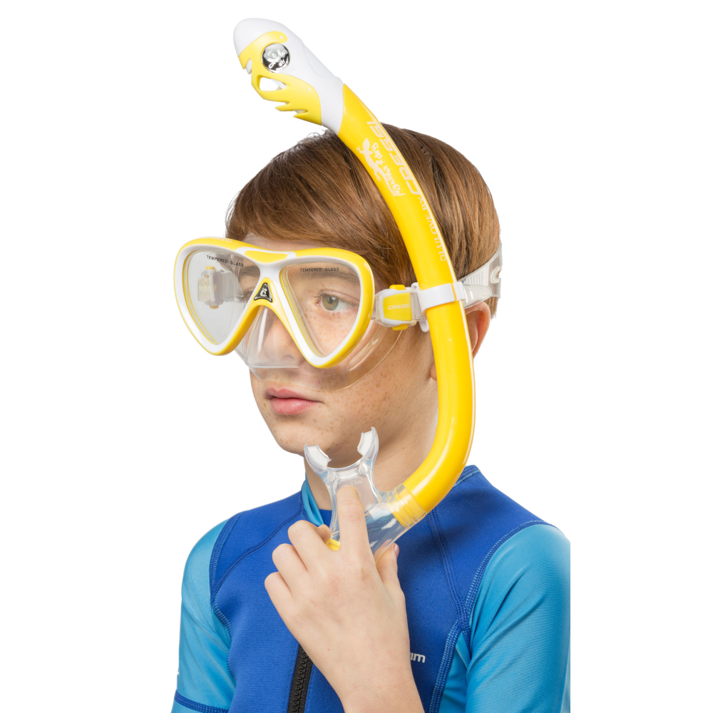 Cressi Pegaso & Iguana Dry Junior Set blue/white | Diving Sports Canada