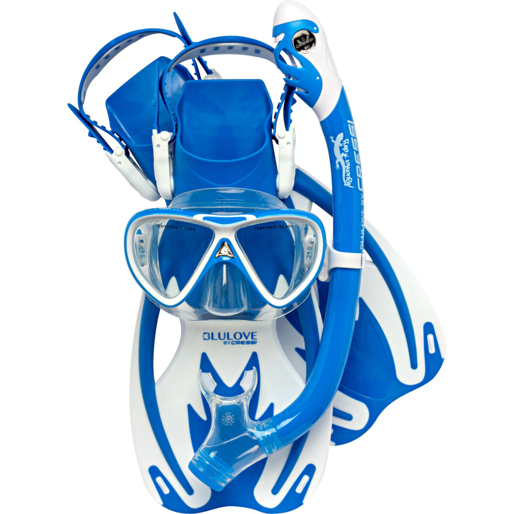 Cressi Rocks Pro Dry Set Kids blue/white | Diving Sports Canada
