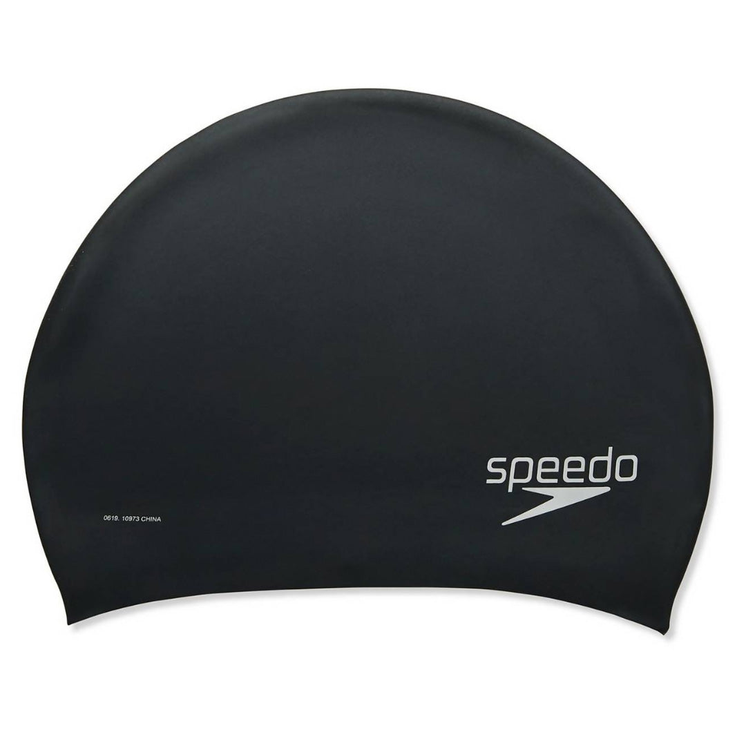 Speedo Long Hair Silicone Swim Cap Black | Diving Sports Canada