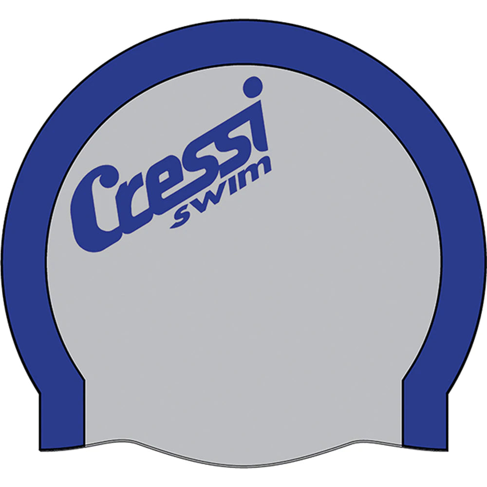 Cressi Bi-Color Silicone Cap silver/blue | Diving Sports Canada